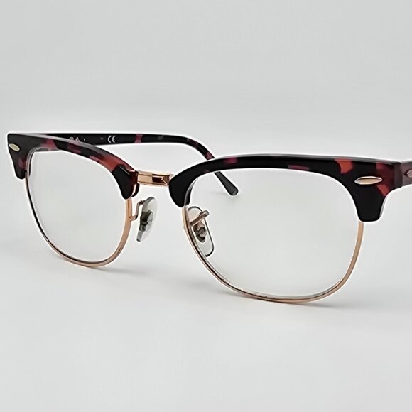 Ray-Ban RB5154 8118 Clubmaster Pink Havana Rose Gold Eyeglasses Frame 51-21-145 - Picture 1 of 12